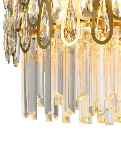 Люстра подвесная NAVIS 76019/8C GOLD Natali Kovaltseva прозрачная золотая на 8 ламп, основание золотое в стиле классический  фото 3